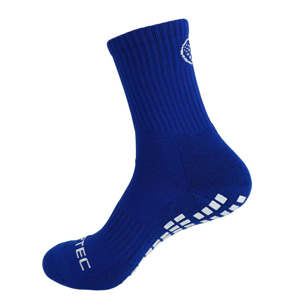 Griptec Full Length Grip Socks Blue – side view