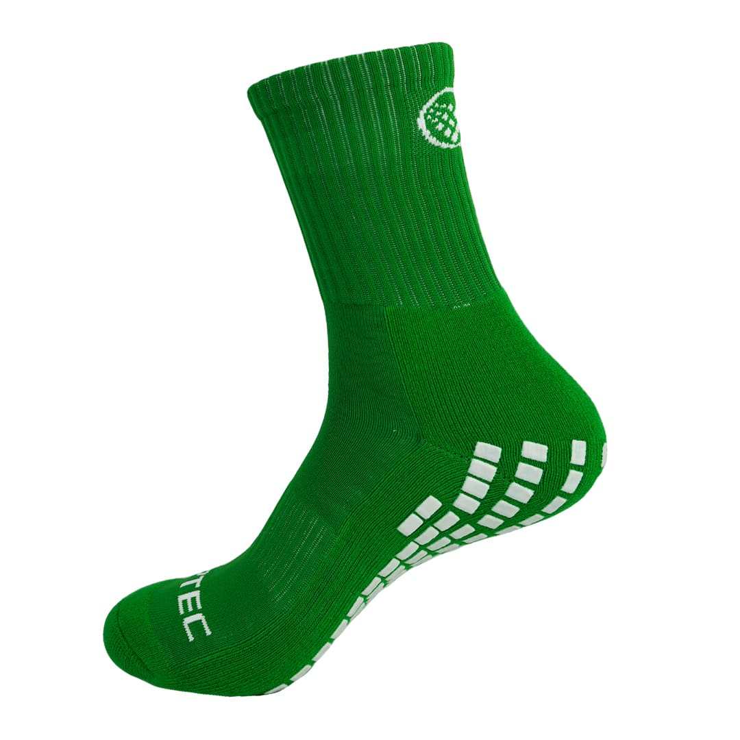 Griptec Full Length Grip Socks Green – side view