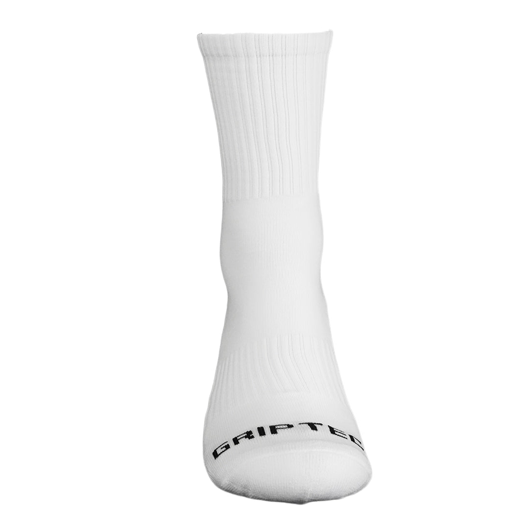 Griptec Full Length Grip Socks White – front view