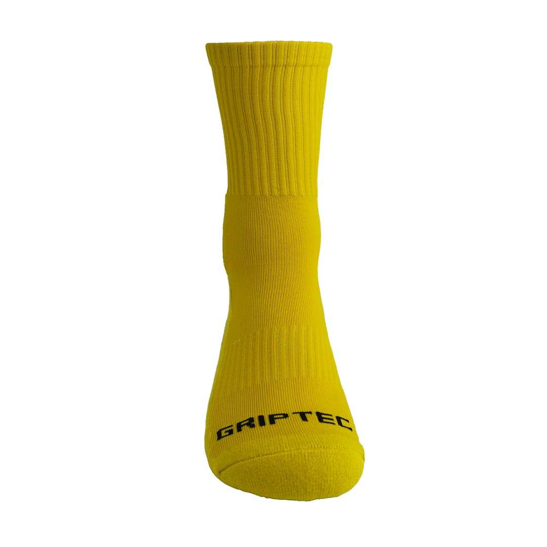 Griptec Full Length Grip Socks Yellow – front view