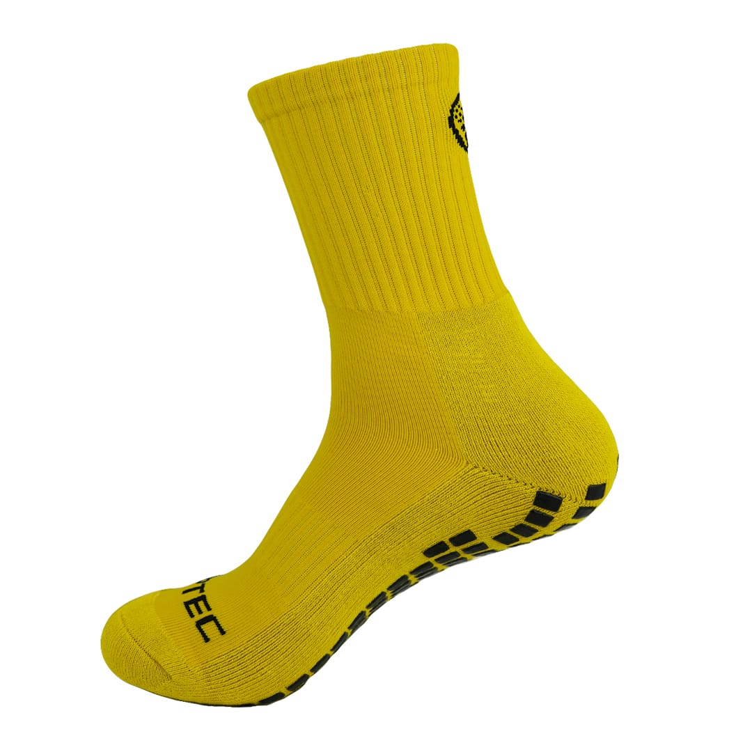 Griptec Full Length Grip Socks Yellow – side view