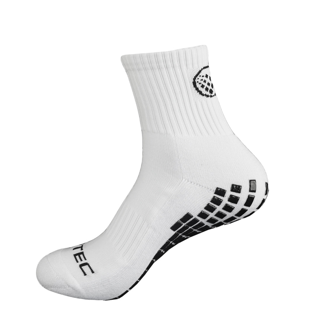 Griptec Half Length Grip Socks White – side view
