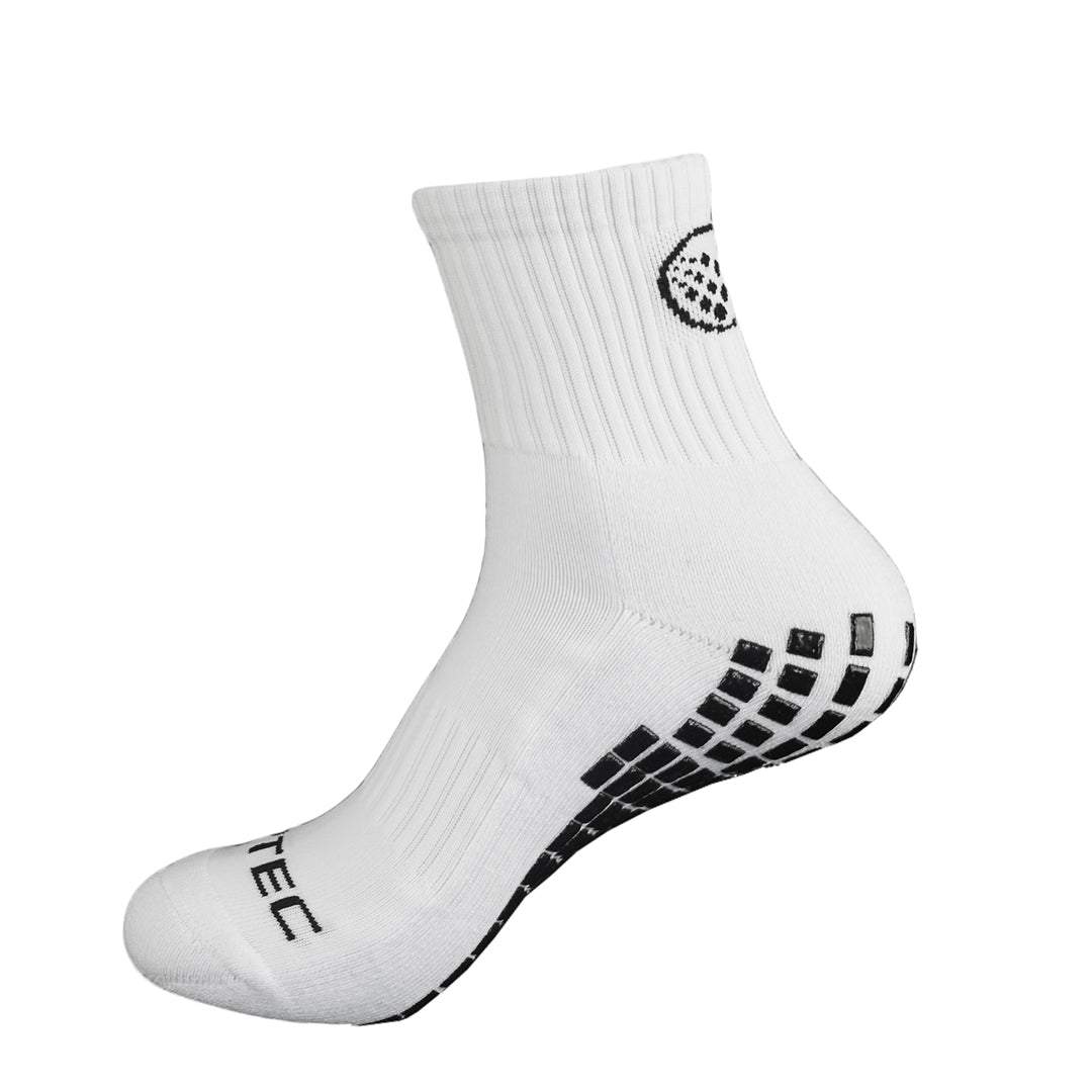 Griptec Half Length Grip Socks White – side view