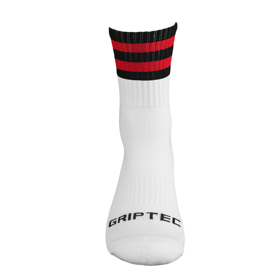 GRIPTEC Grip Socks – Red & Black Gaelic Games socks front view