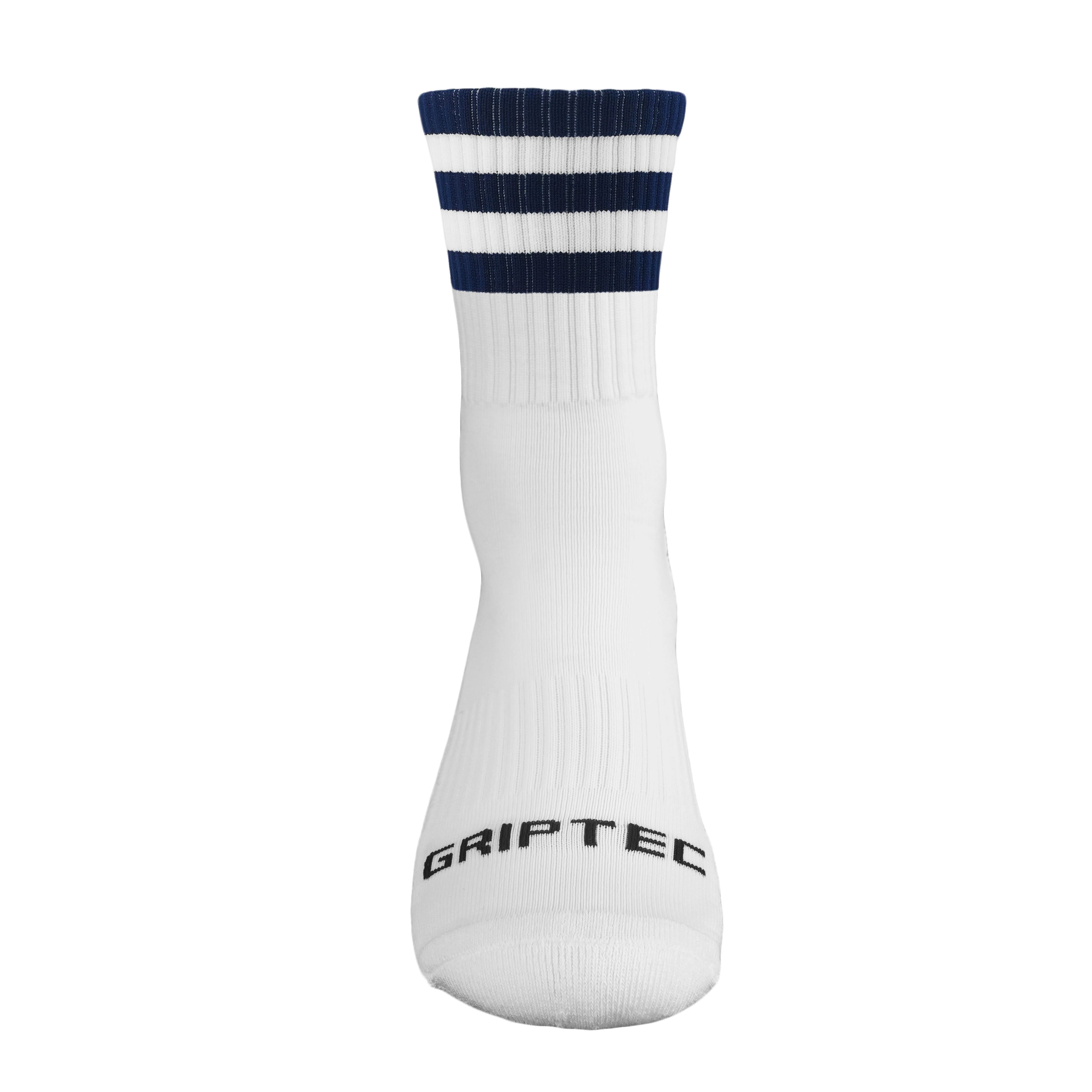 GRIPTEC Grip Socks – Navy & White Gaelic Games socks front view
