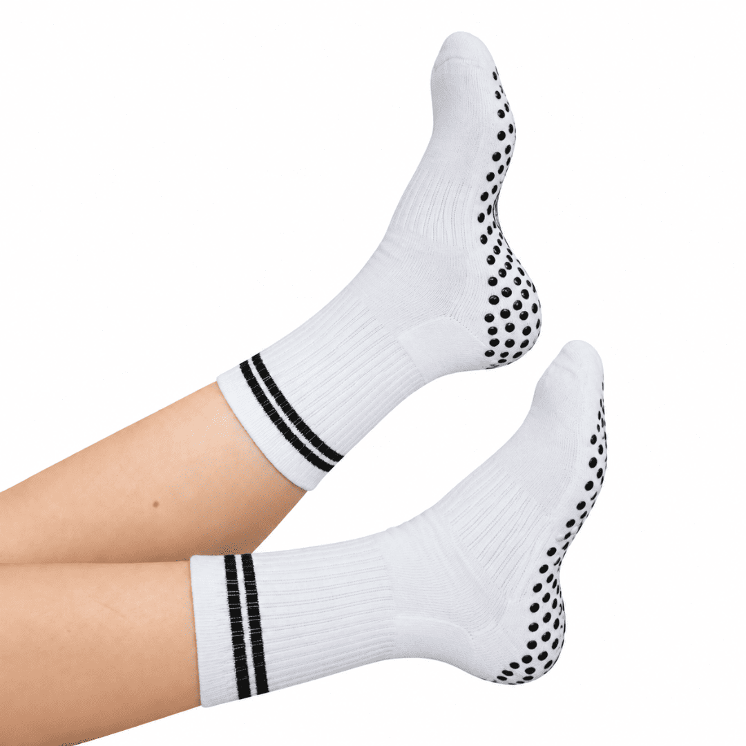 Pilates Grip Socks - White and Black
