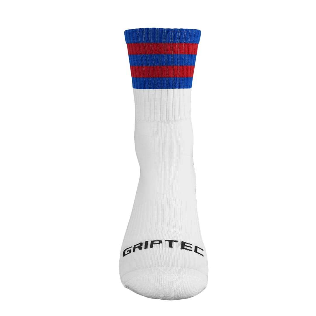 GRIPTEC Grip Socks in blue and red, front view