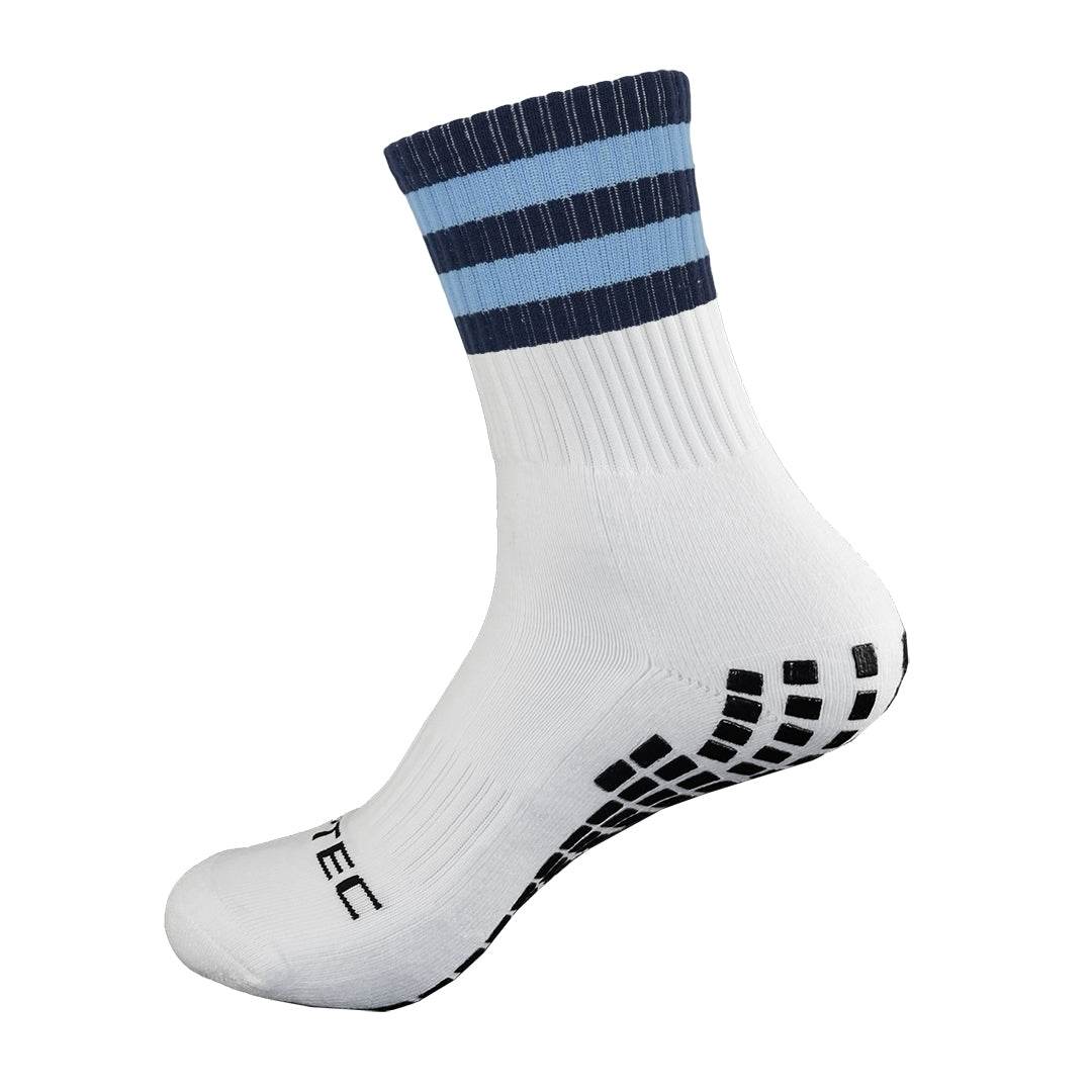 GRIPTEC Grip Socks in navy and blue, side view
