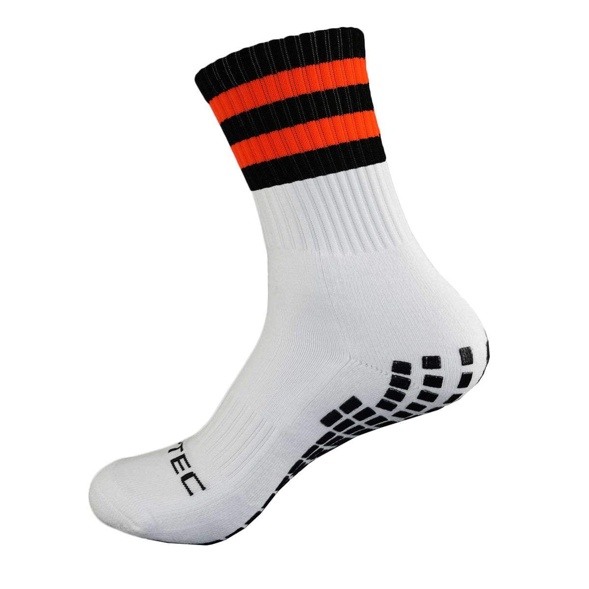 GRIPTEC Grip Socks in orange and black, side view