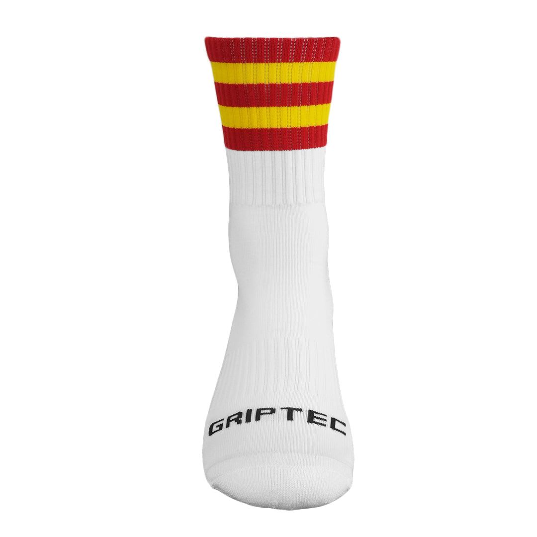 GRIPTEC Grip Socks in red and yellow, front view