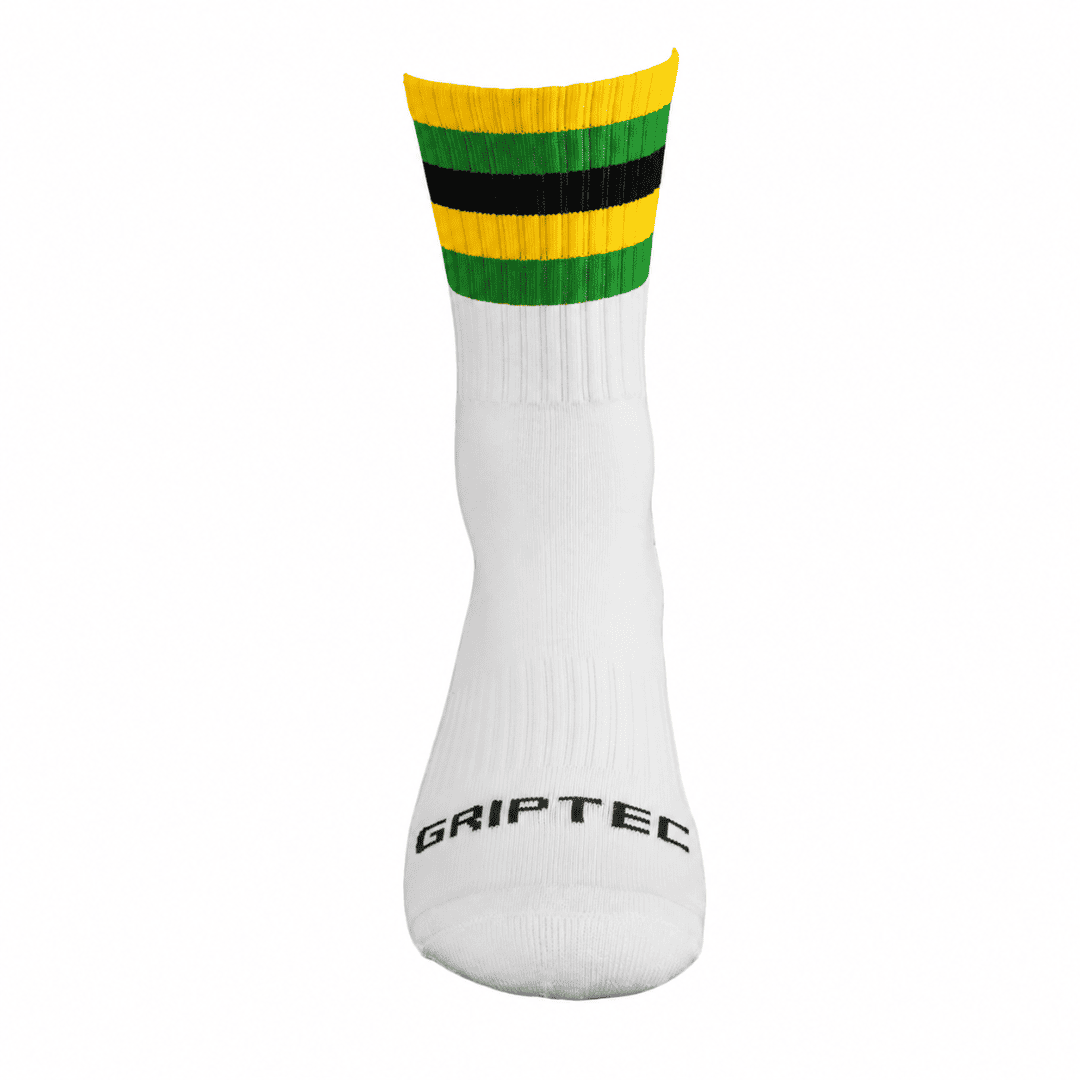 GRIPTEC Grip Socks in yellow, green and black, front view