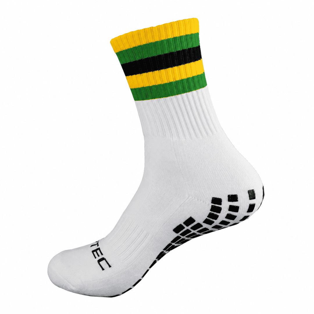 GRIPTEC Grip Socks in yellow, green and black, side view