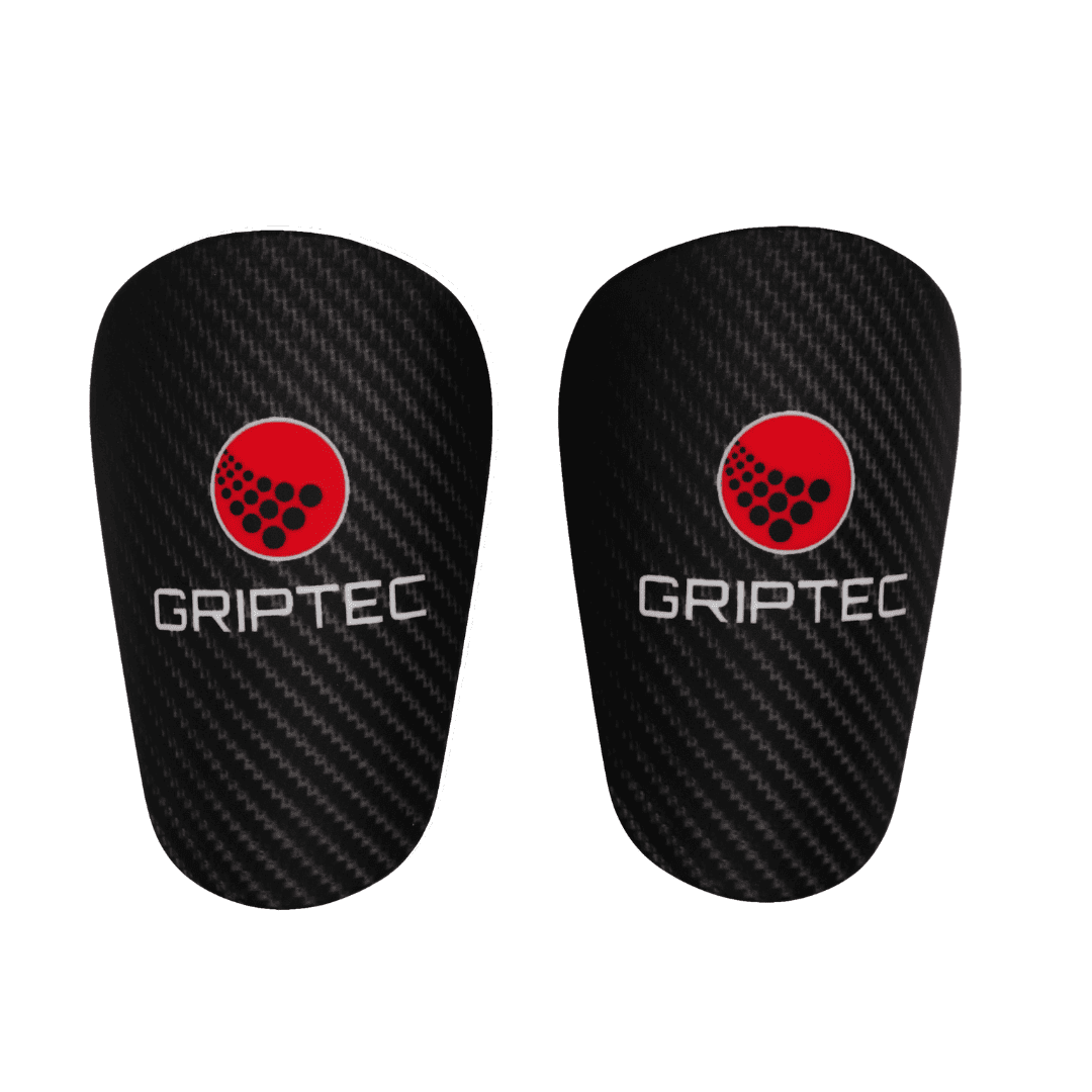 Black GRIPTEC mini shin pad, size S, front view