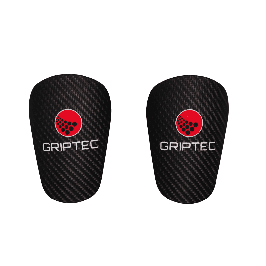 Black GRIPTEC mini shin pad, size XS, front view