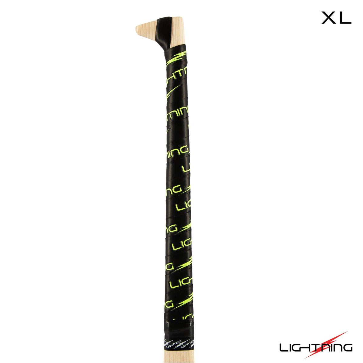 Lightning hurling grips in black and lime, XL length