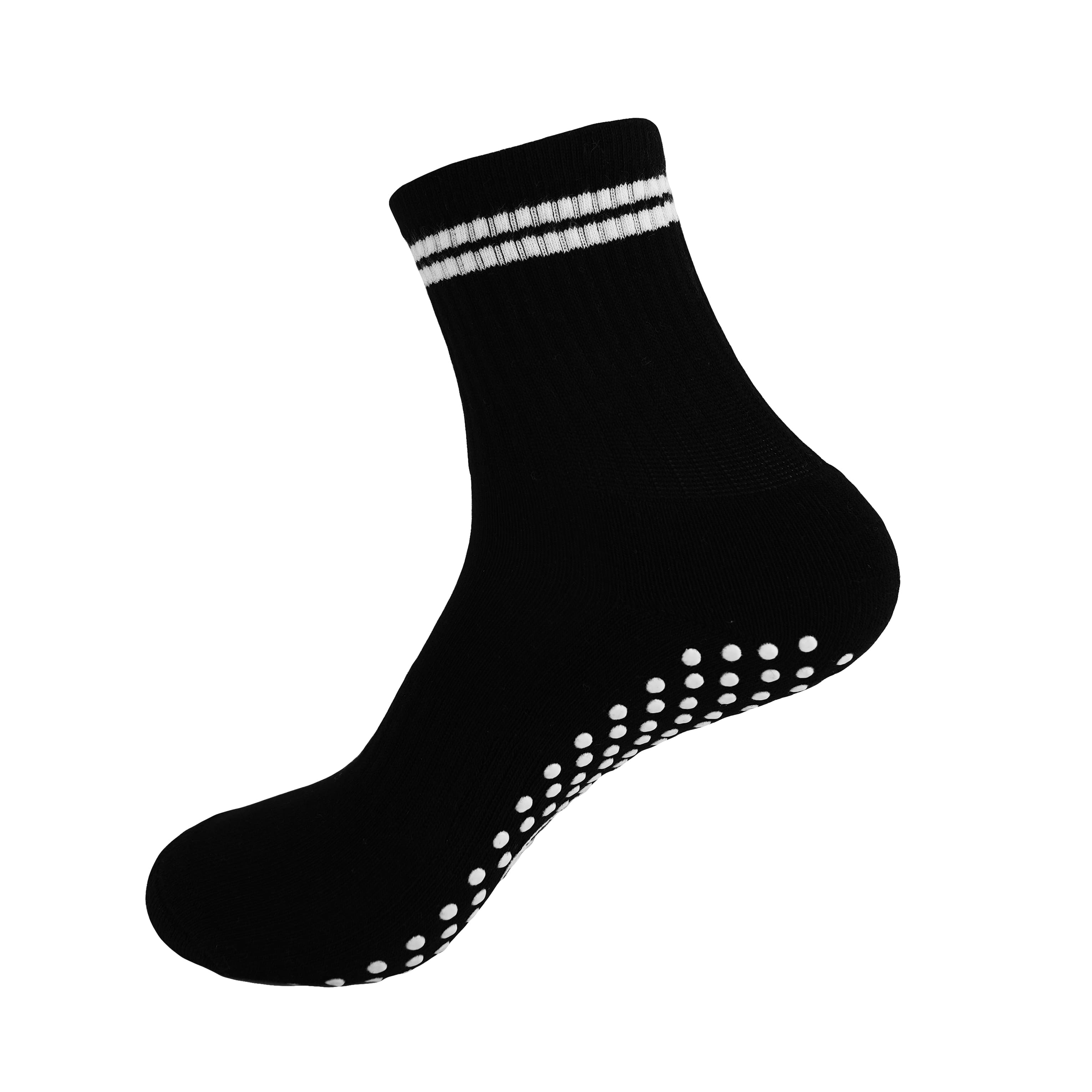 black and white pilates yoga grip socks side view