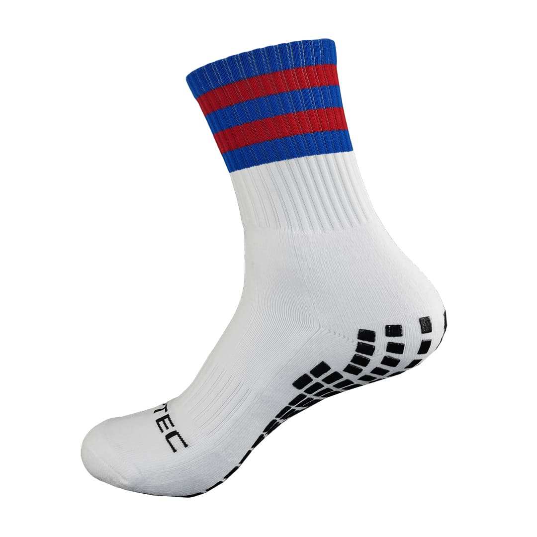 GRIPTEC Grip Socks in blue and red, side view