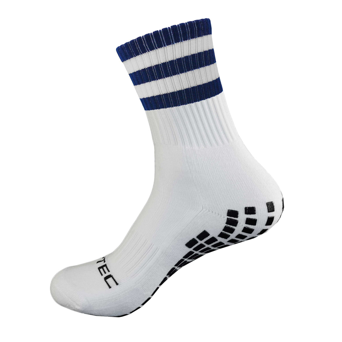 GRIPTEC Grip Socks in navy and white, side view