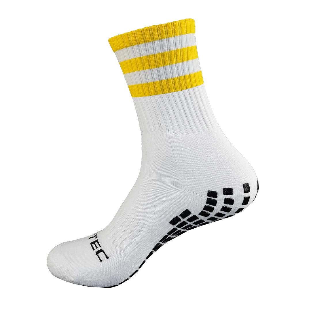 GRIPTEC Grip Socks in yellow and white, side view