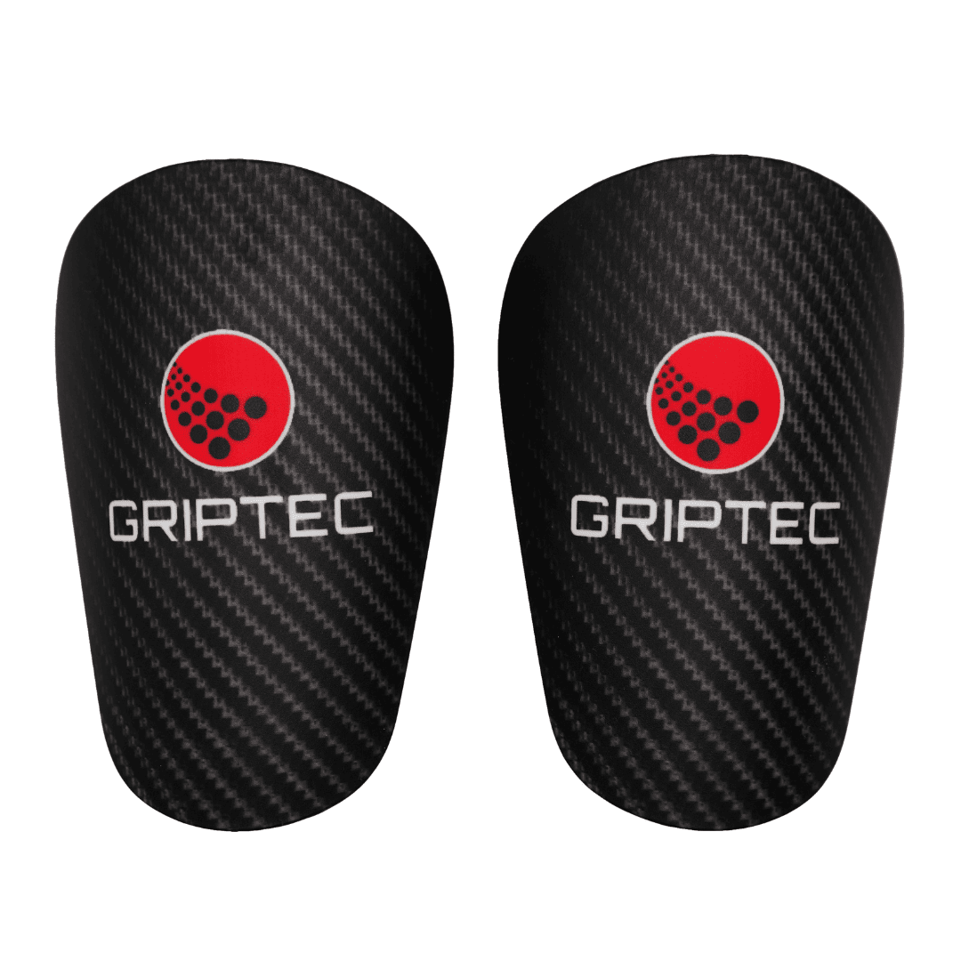 Black GRIPTEC mini shin pad, size M, front view
